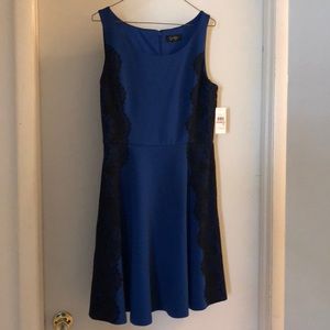 Jessica Simpson navy and black dress.